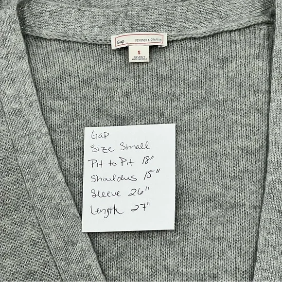 Gap Women's Shimmer Metallic Wool Blend Cardigan Sweater Silver Size Small - Picture 11 of 11